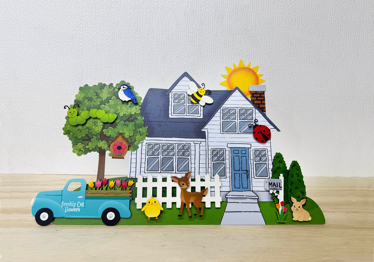 "Frühlings-Truck" mit Blumen-Magnet
