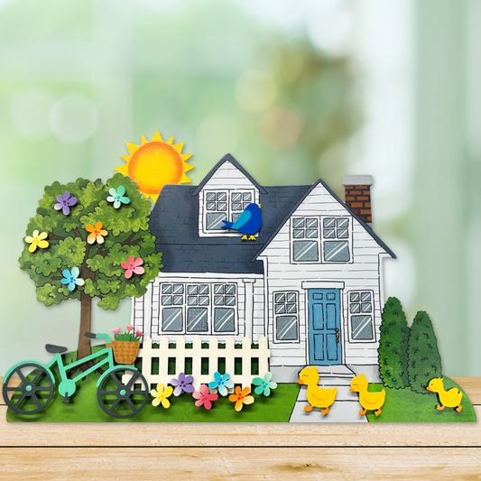 Frühlingsbote: Fahrrad mit Tulpen, Magnet