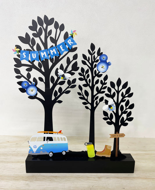 Retro-Bus mit Surfboard-Magnet