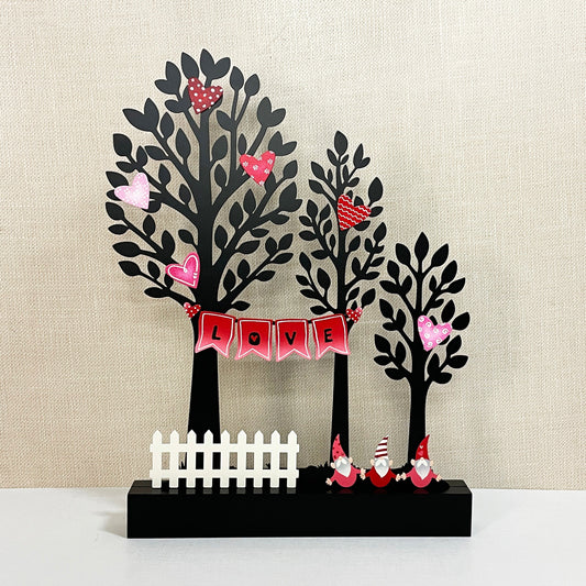 Herz-Magnete mit Muster, rot/rosa (6-er Set)