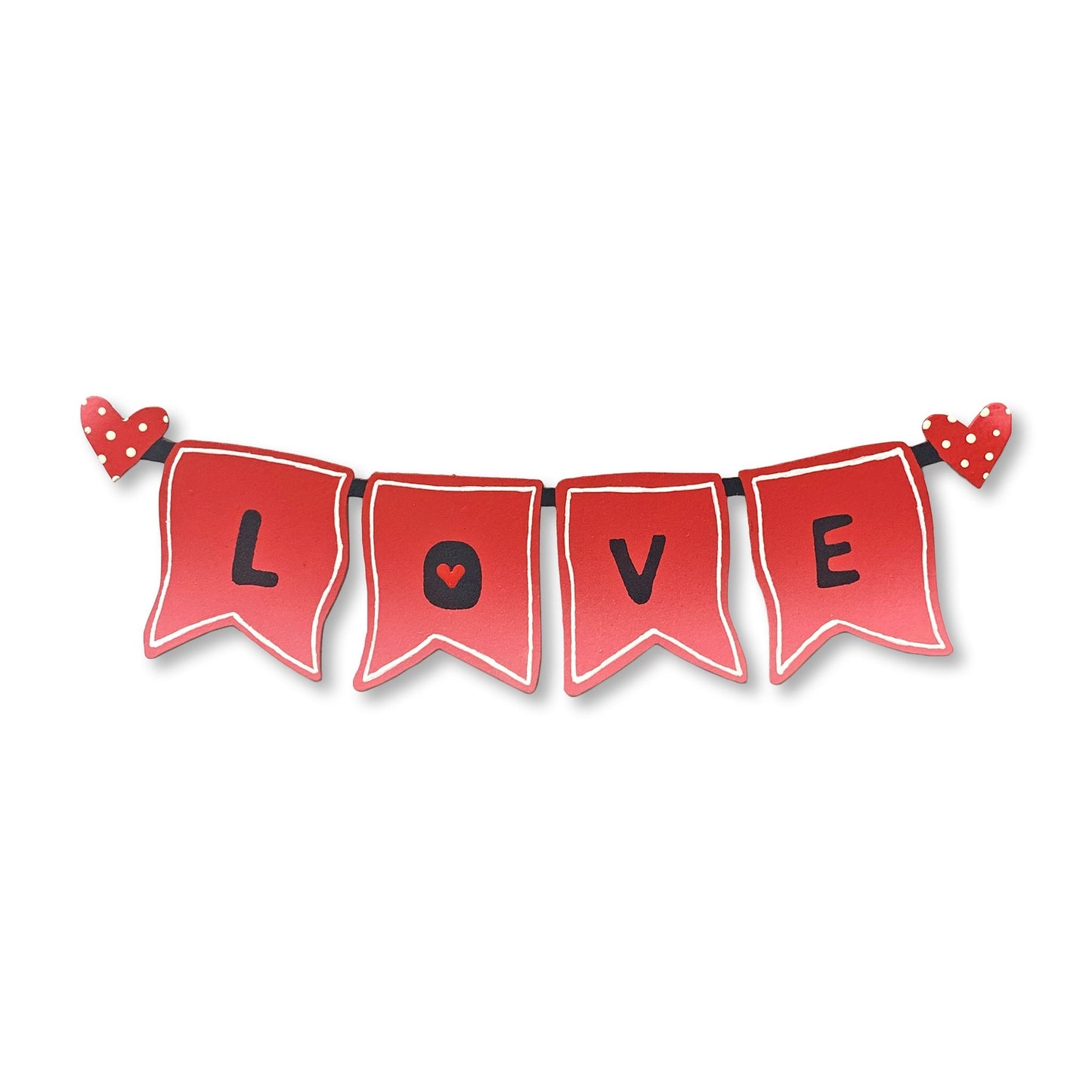 "Love Banner" mit roten Herzen