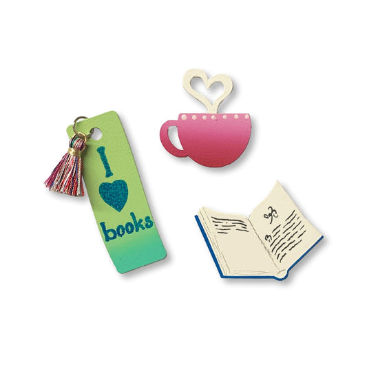 "Ich liebe Bücher"-Magnete (3-er Set)