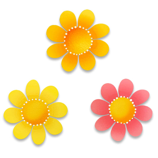 Blumen "Mini-Art-Pop" in warmen Farben (3-er Set)
