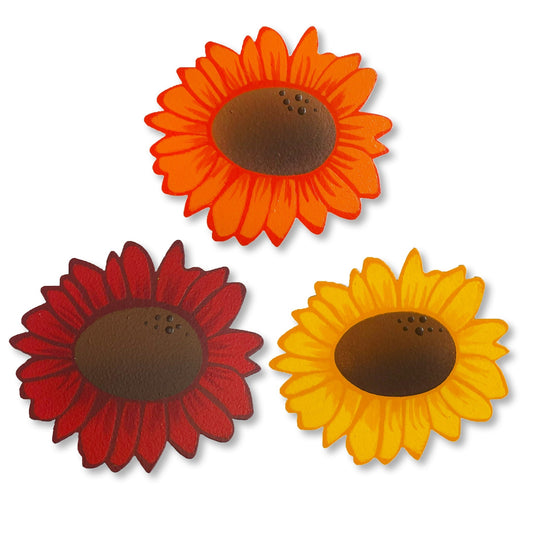 Sonnenblumen-Magnete, "Mini Art Pop" (3-er Set)