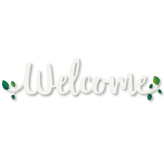 "Welcome"-Schriftzug zum dekorieren, weiss