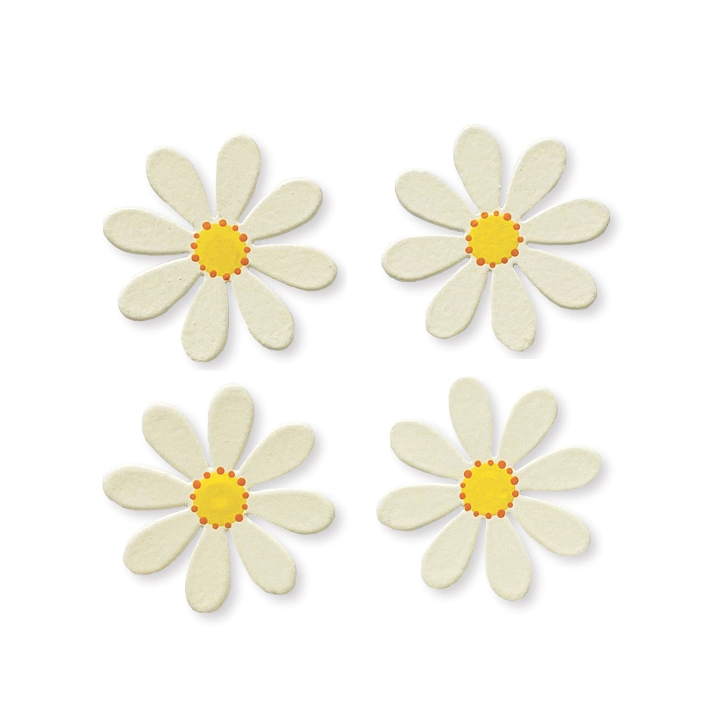 Blumen Magnete, weiss (4-er Set)