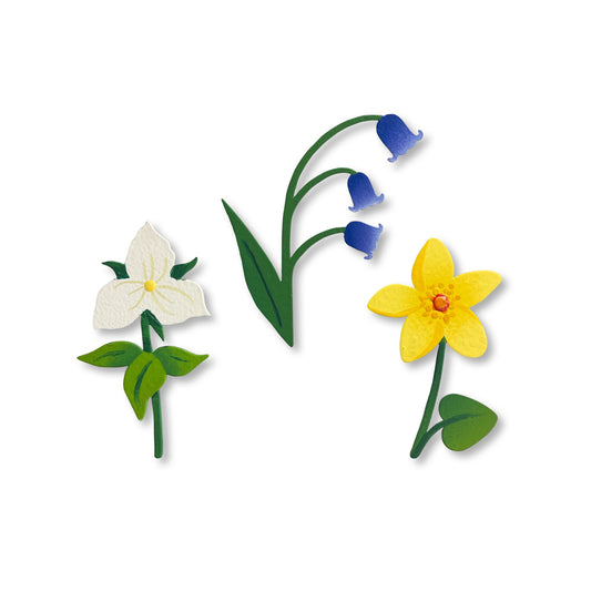 Wildblumen-Magnete, 3 Stück