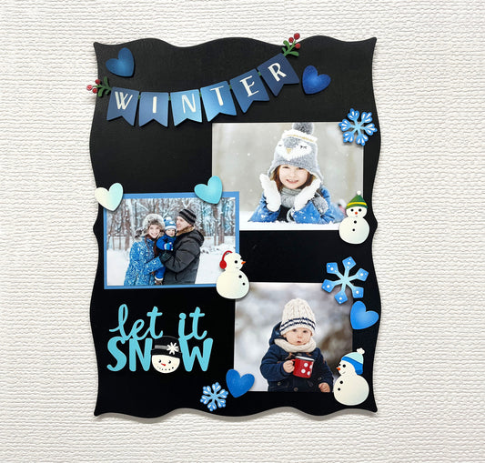 Glitzer Schneeflocken-Magnete, 3-er Set