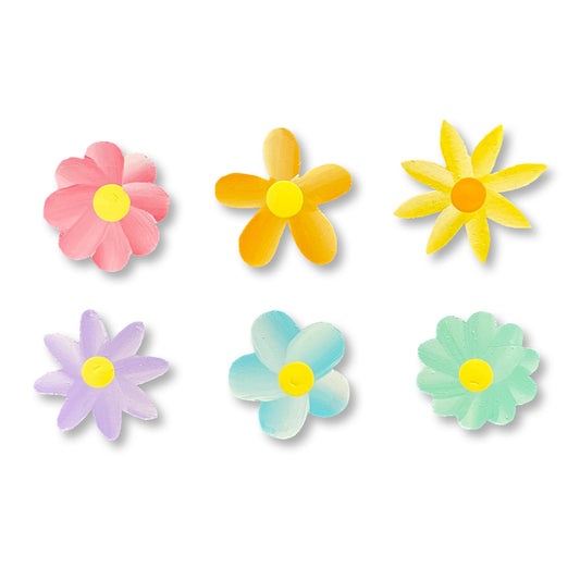 Flower magnets, set of 6