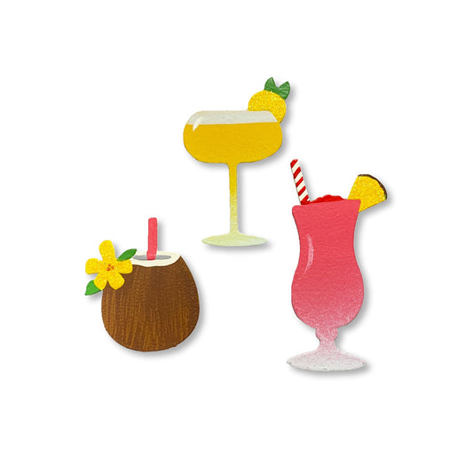 "Summer Cocktail" magnets, set of 3