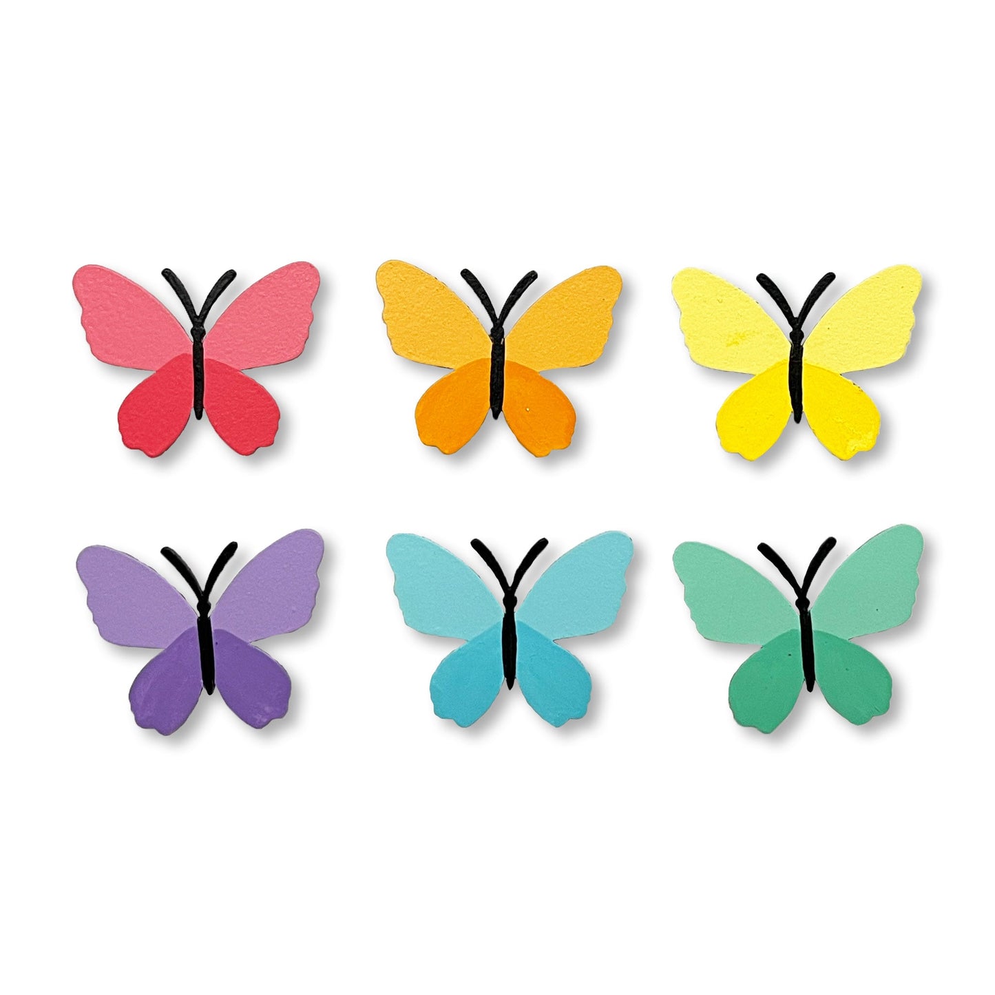 Colorful butterfly magnets, set of 6