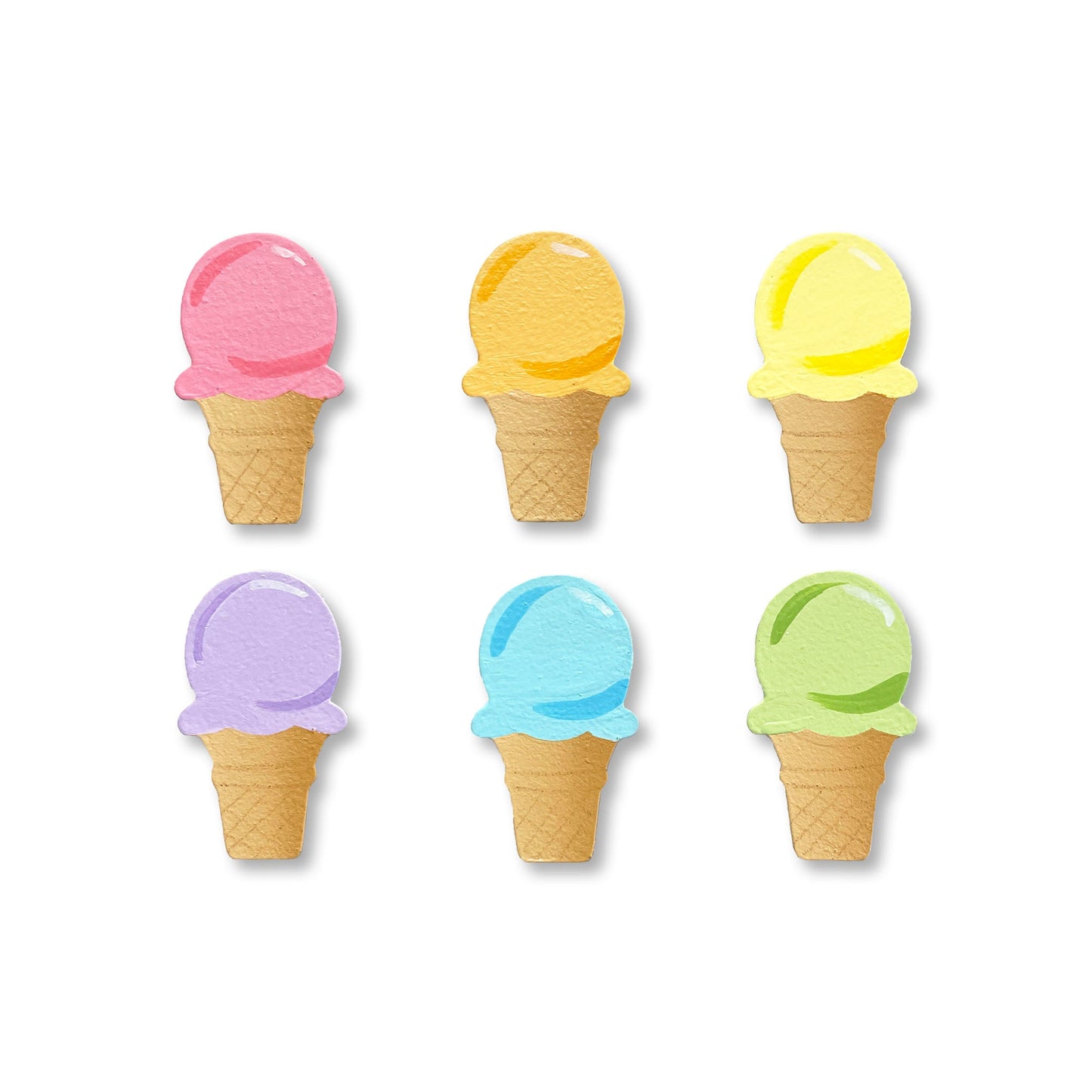 Ice cream cornet colored (set of 6)