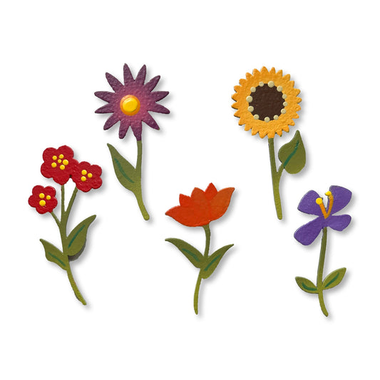 Autumn flowers, magnets, set of 6