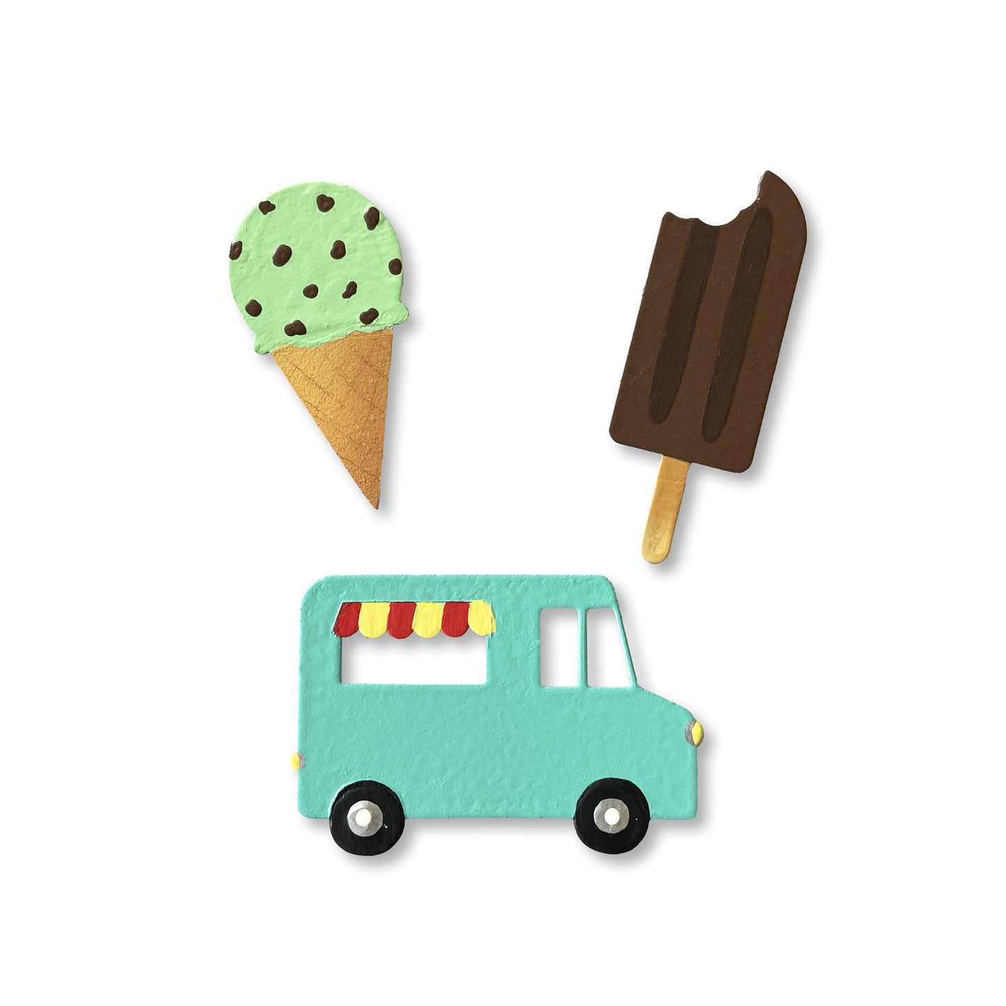 Ice Cream Truck Magnets, Set of 3