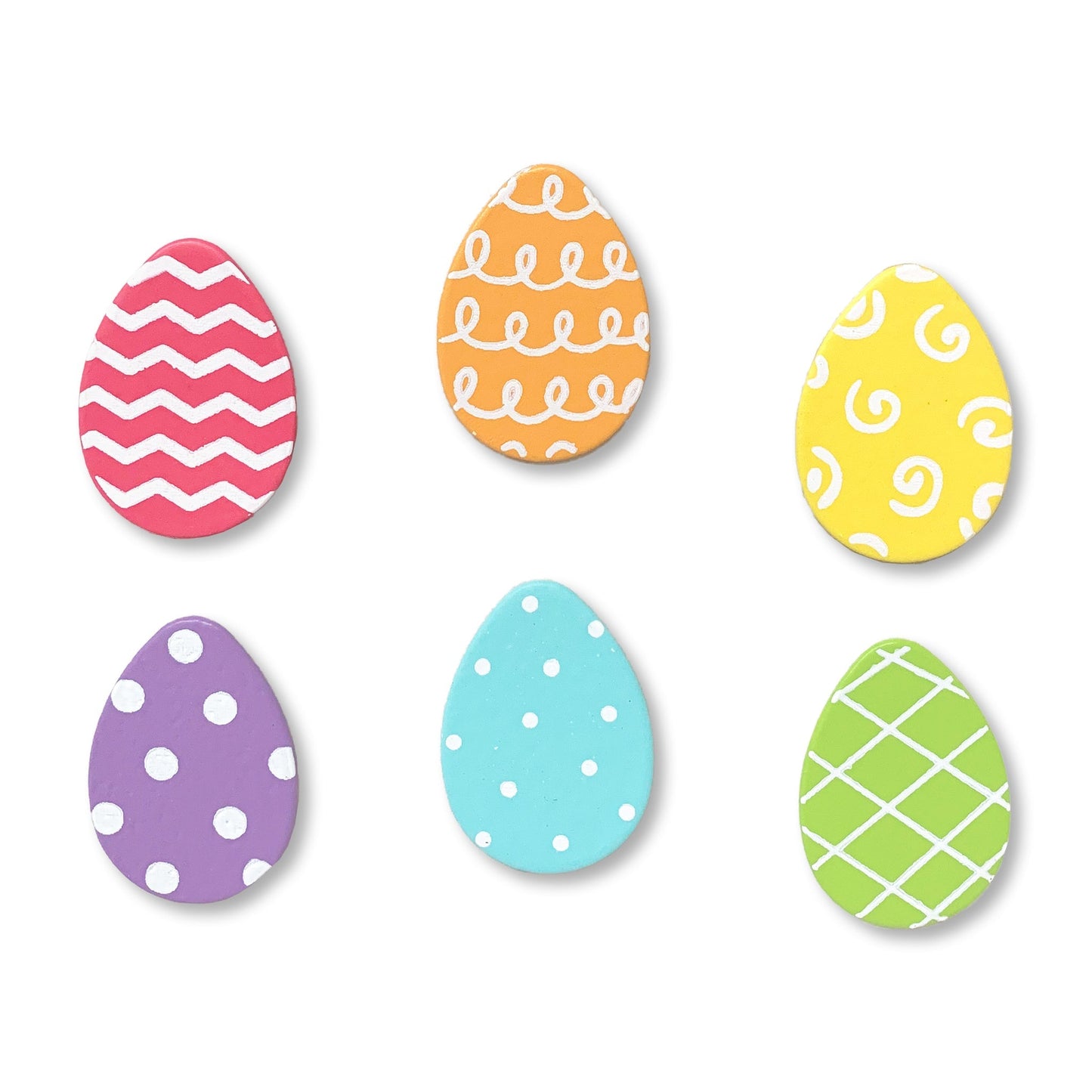 Easter eggs with patterns, set of 6