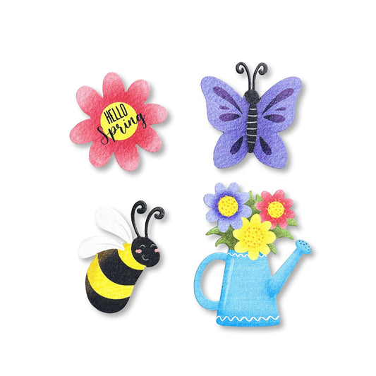Hello Spring magnets, set of 4